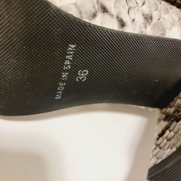 Pedro Anton Made in Spain Faux Snake Embossed Buckle Pumps Block Heel Shoes 36 - Picture 7 of 8